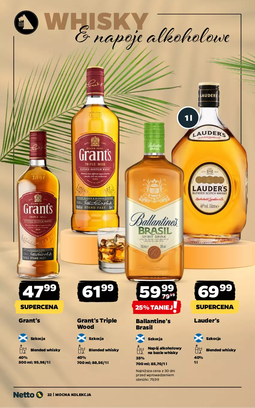 Gazetka promocyjna Netto - Netto_MK_08/25_2 - ważna 18.08 do 31.08.2025 - strona 22 - produkty: Ballantine's, Gra, Grant's, Koc, Lauder's, Napój, Napoje, Whisky