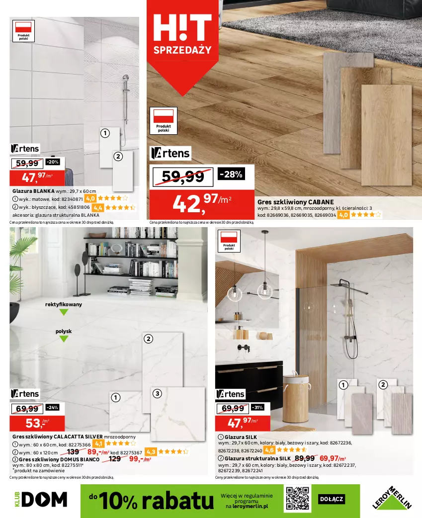 Gazetka promocyjna Leroy Merlin - Gazetka Leroy Merlin - ważna 13.09 do 03.10.2023 - strona 7 - produkty: Glazura, Gra, Gres, Gres szkliwiony, Lack, Lazur, Mus, Por, Ser, Top