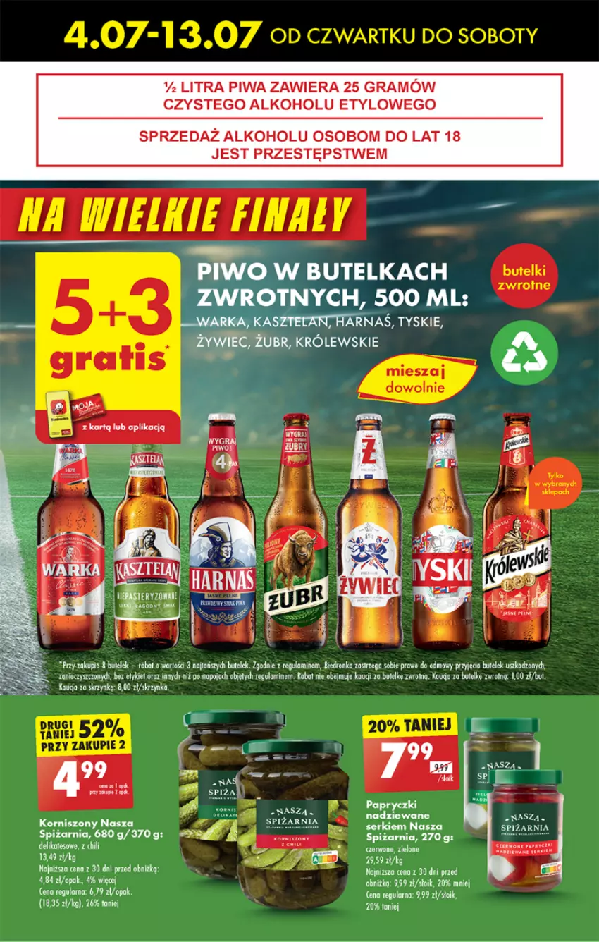 Gazetka promocyjna Biedronka - Finał Euro - ważna 04.07 do 13.07.2024 - strona 11 - produkty: Gra, Harnaś, Kasztelan, Królewski, Piwa, Piwo, Tyskie, Warka