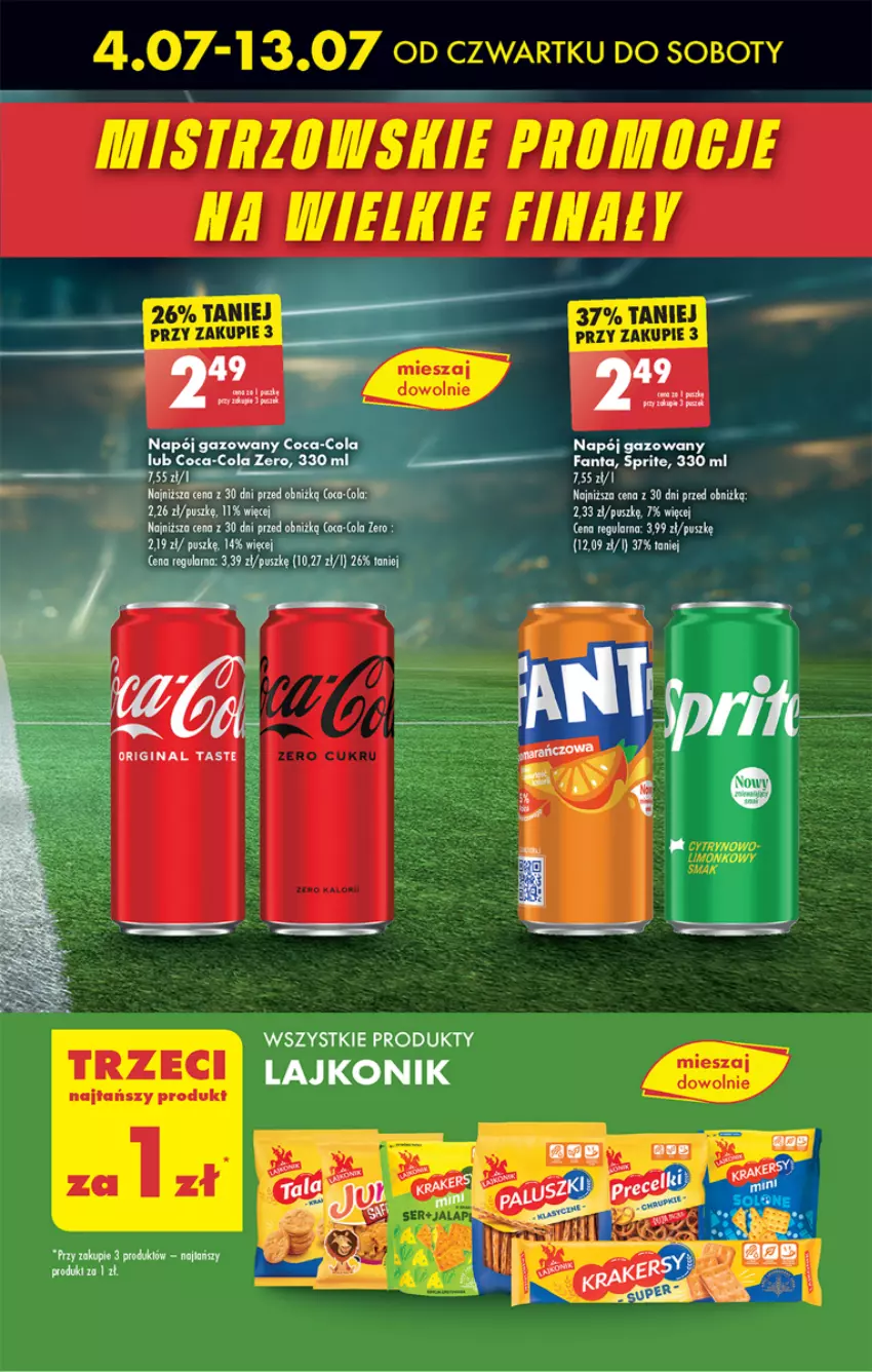 Gazetka promocyjna Biedronka - Finał Euro - ważna 04.07 do 13.07.2024 - strona 13 - produkty: Coca-Cola, Fa, Fanta, Lajkonik, Napój, Napój gazowany, Sprite