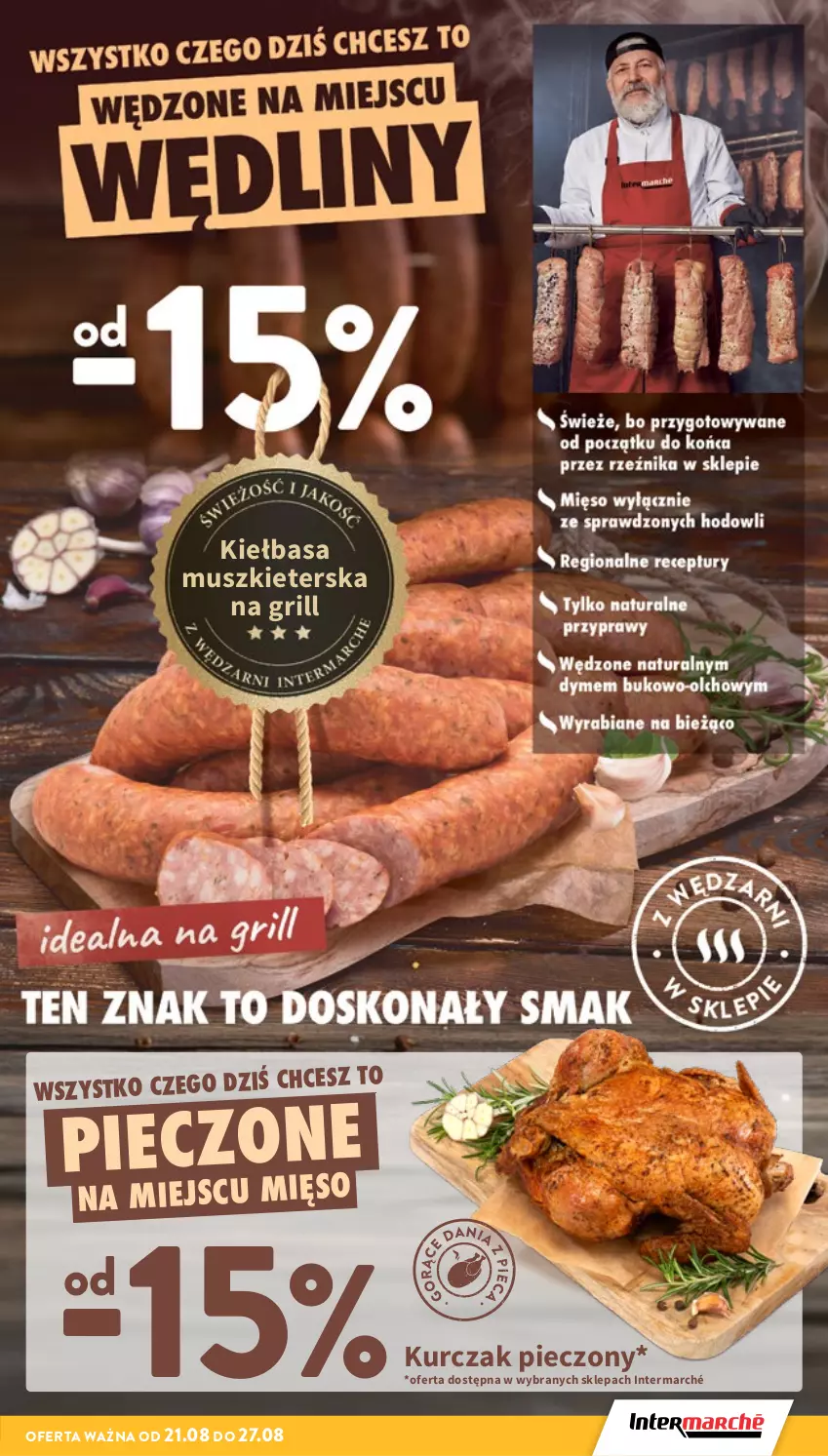 Gazetka promocyjna Intermarche - Gazetka promocyjna - ważna 21.08 do 27.08.2025 - strona 13 - produkty: Grill, Kiełbasa, Kurczak, Mus, Piec