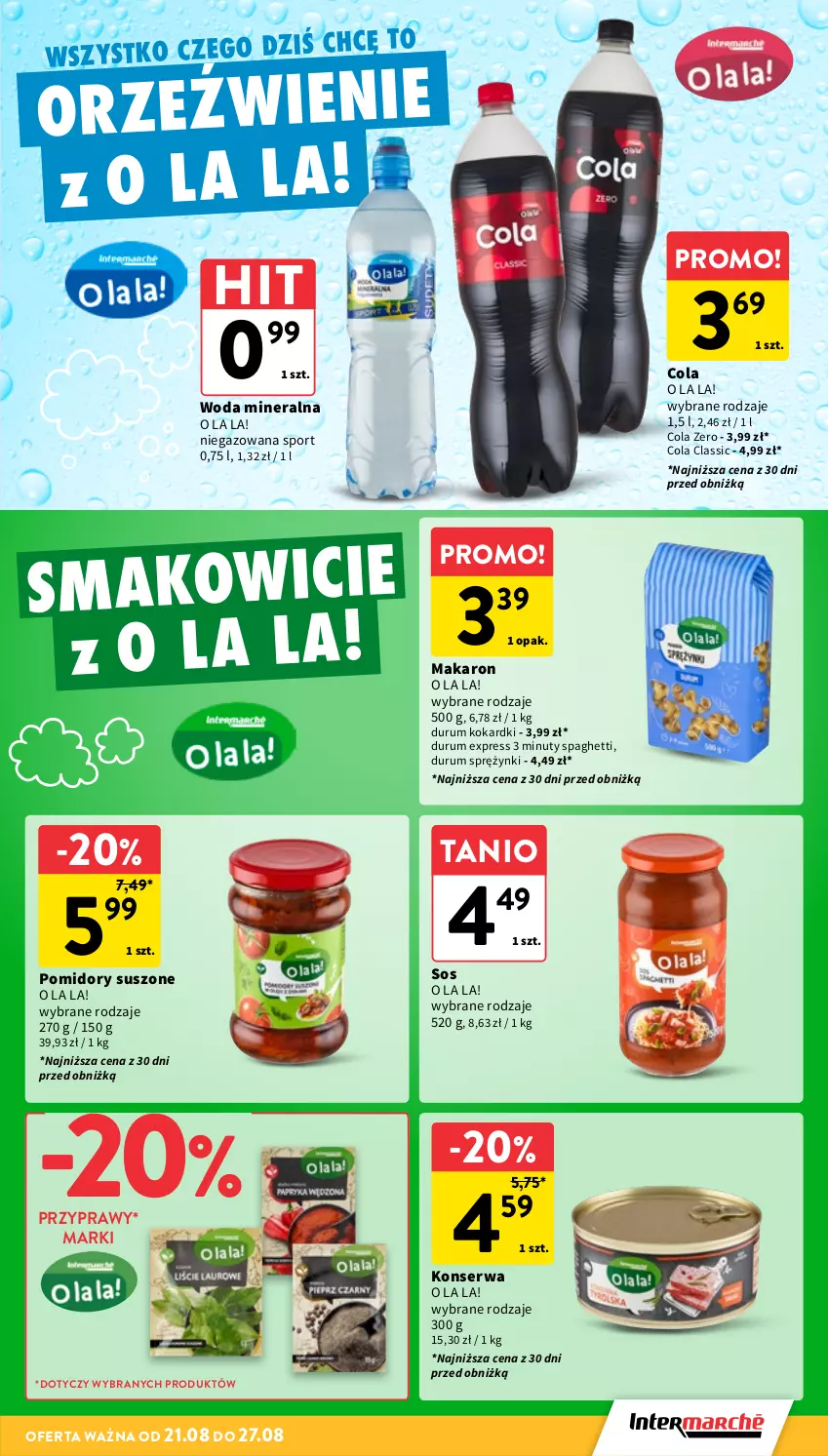 Gazetka promocyjna Intermarche - Gazetka promocyjna - ważna 21.08 do 27.08.2025 - strona 27 - produkty: Makaron, Nuty, Pomidory, Por, Przyprawy, Rum, Ser, Sos, Spaghetti, Sport, Woda, Woda mineralna