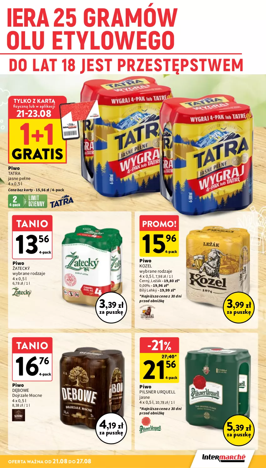 Gazetka promocyjna Intermarche - Gazetka promocyjna - ważna 21.08 do 27.08.2025 - strona 31 - produkty: Gra, Kozel, Pilsner Urquell, Piwo, Tatra