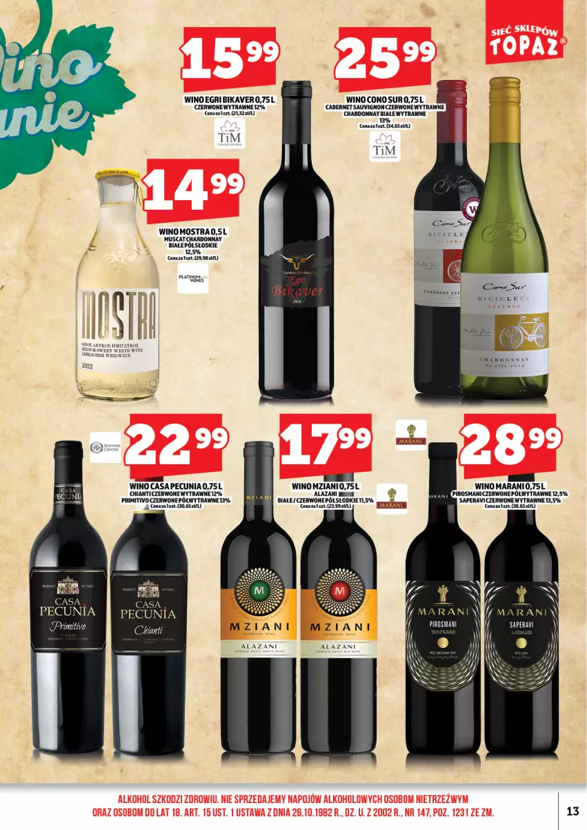 Gazetka promocyjna Topaz - Gazetka - ważna 01.03 do 15.03.2026 - strona 15 - produkty: BIC, Cabernet Sauvignon, Chardonnay, Chia, Chianti, Mus, Wino
