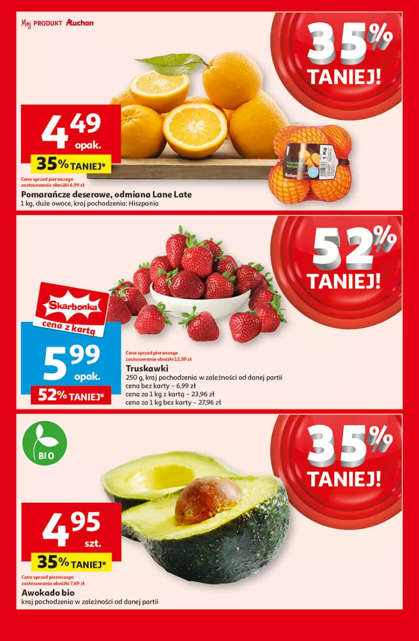 Gazetka promocyjna Auchan - z MAŁĄ CENKĄ dźwigniesz więcej! Supermarket - ważna 11.02 do 19.02.2025 - strona 7 - produkty: Deser, Owoce, Pomarańcze, Ser, Truskawki