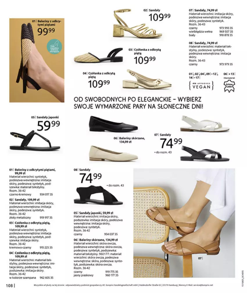 Gazetka promocyjna Bonprix - URLOPOWE NIEZBĘDNIKI - ważna 17.06 do 28.07.2025 - strona 110 - produkty: Baleriny, Fa