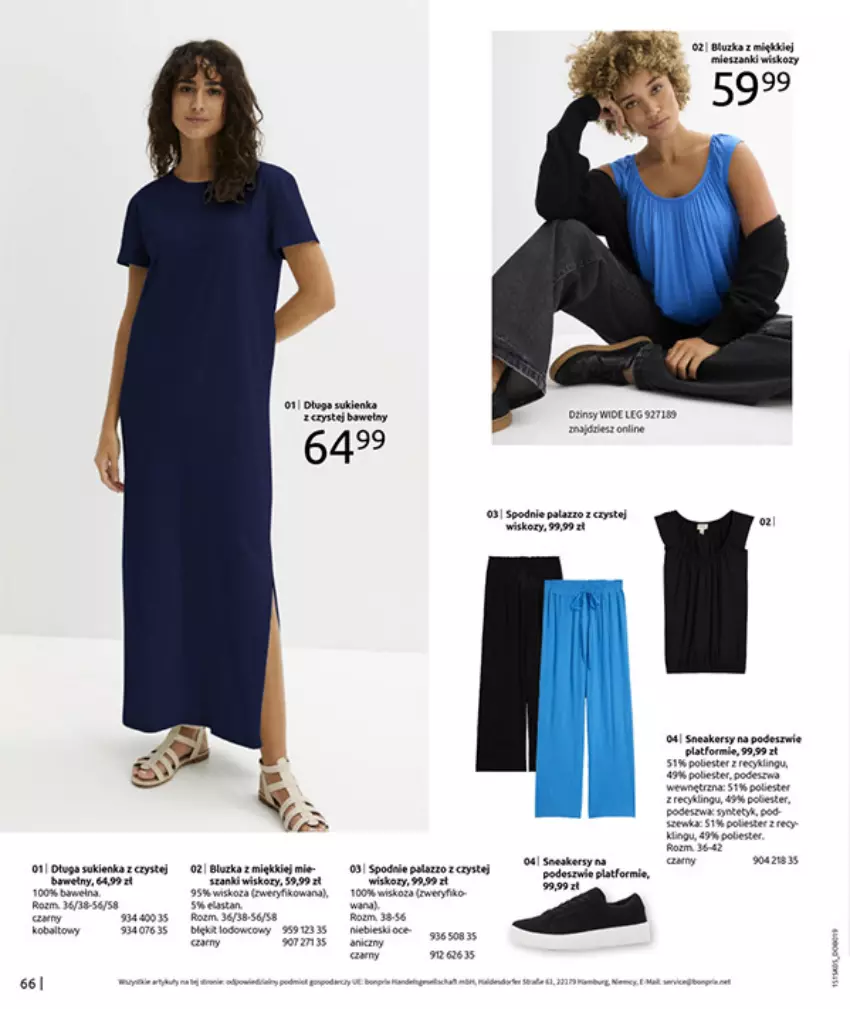 Gazetka promocyjna Bonprix - URLOPOWE NIEZBĘDNIKI - ważna 17.06 do 28.07.2025 - strona 68 - produkty: Fa, Por, Spodnie, Sukienka, Tran