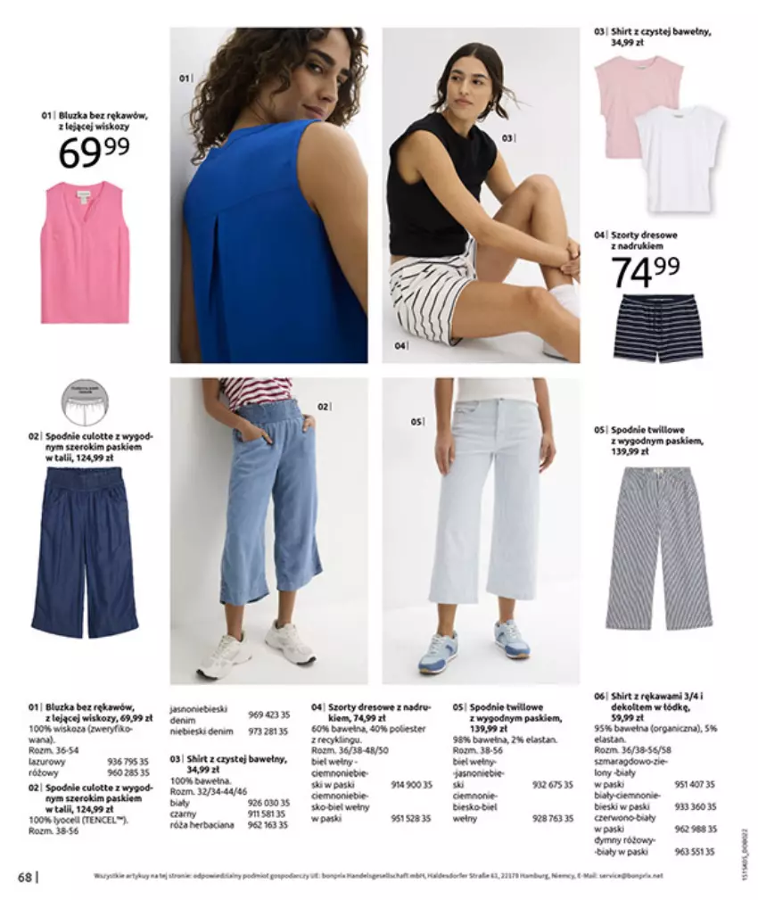 Gazetka promocyjna Bonprix - URLOPOWE NIEZBĘDNIKI - ważna 17.06 do 28.07.2025 - strona 70 - produkty: Fa, Lazur, Por, Róża, Spodnie, Szorty