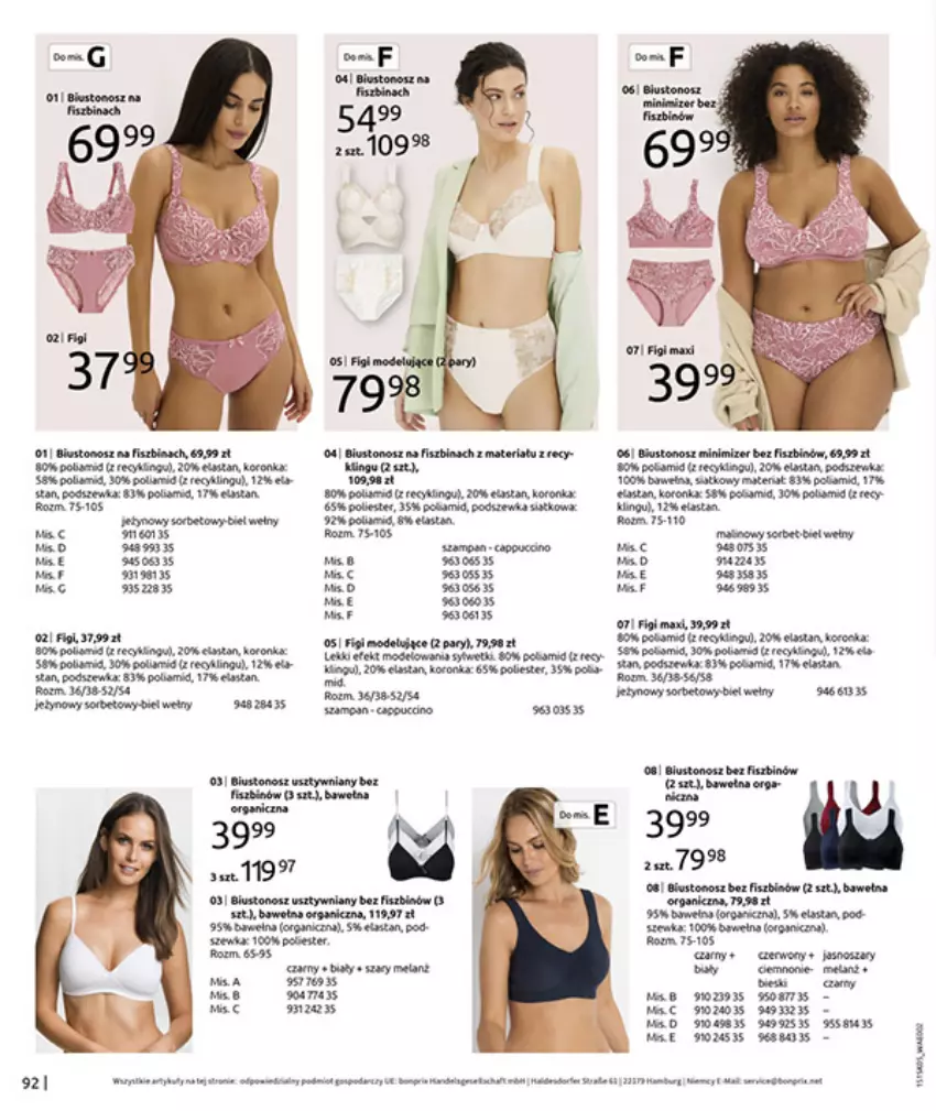 Gazetka promocyjna Bonprix - URLOPOWE NIEZBĘDNIKI - ważna 17.06 do 28.07.2025 - strona 94 - produkty: Biustonosz, Figi, Gra, LG, Olej, Por, Wełna