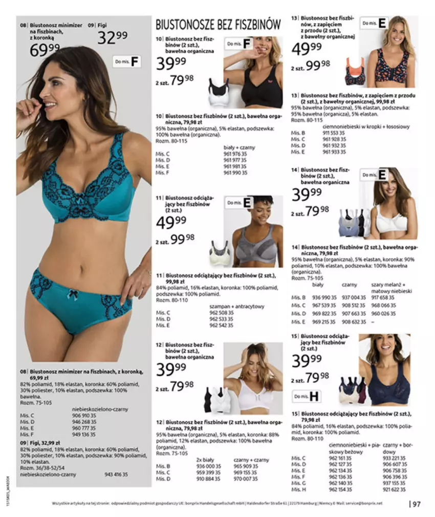 Gazetka promocyjna Bonprix - URLOPOWE NIEZBĘDNIKI - ważna 17.06 do 28.07.2025 - strona 99 - produkty: Anew, Biustonosz, Fa, Figi, Wełna