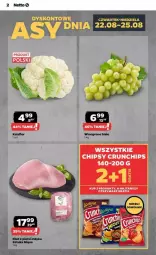 Gazetka promocyjna Netto - Gazetka - ważna od 28.08 do 28.08.2024 - strona 12 - produkty: Kalafior, Gra, Chipsy, Filet z piersi indyka, Crunchips, Wino