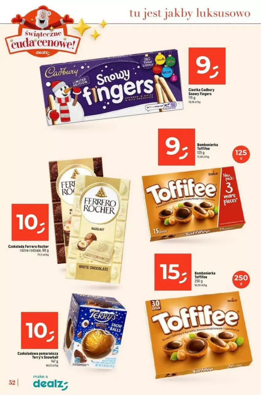 Gazetka promocyjna Dealz - ważna 04.11 do 24.12.2024 - strona 48 - produkty: Ciastka, Czekolada, Ferrero, Ferrero Rocher, Toffifee