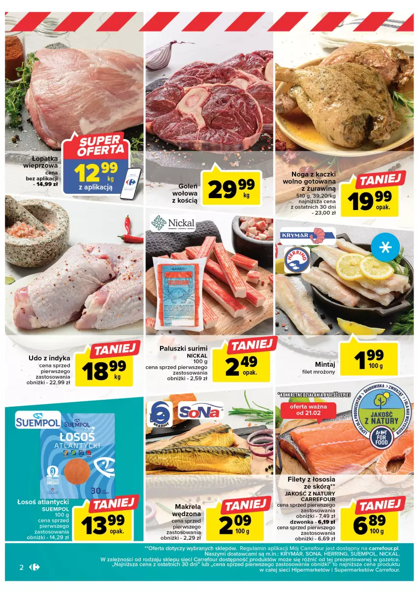 Gazetka promocyjna Carrefour - Gazetka Targ świeżości - ważna 20.02 do 25.02.2023 - strona 5 - produkty: Kret, Mintaj, Noga z kaczki, Sos, Suempol, Surimi