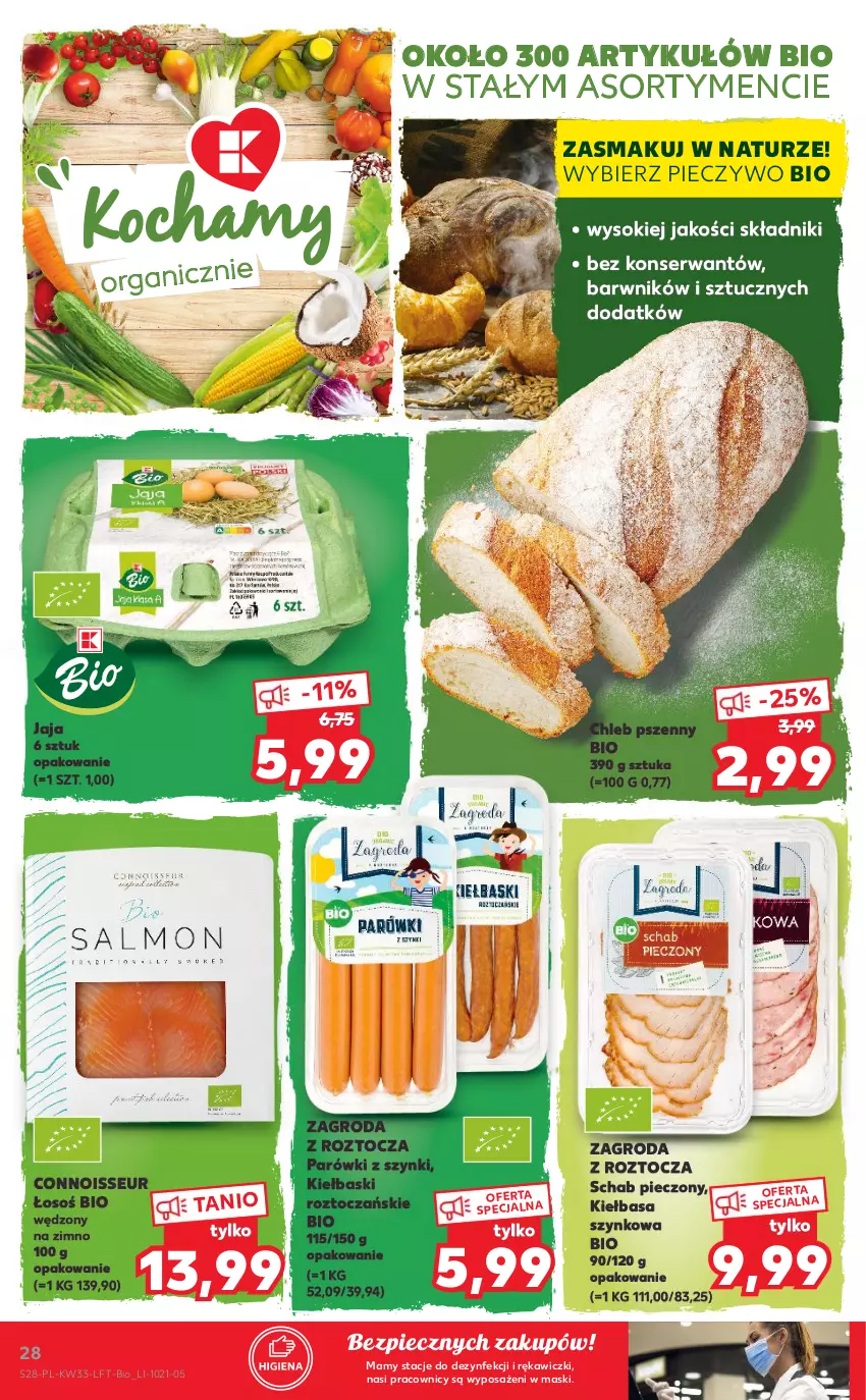 Gazetka promocyjna Kaufland - OFERTA TYGODNIA - ważna 19.08 do 25.08.2021 - strona 28 - produkty: Chleb, Jaja, Kiełbasa, Kiełbasa szynkowa, Parówki, Parówki z szynki, Piec, Pieczywo, Schab pieczony, Ser, Sok