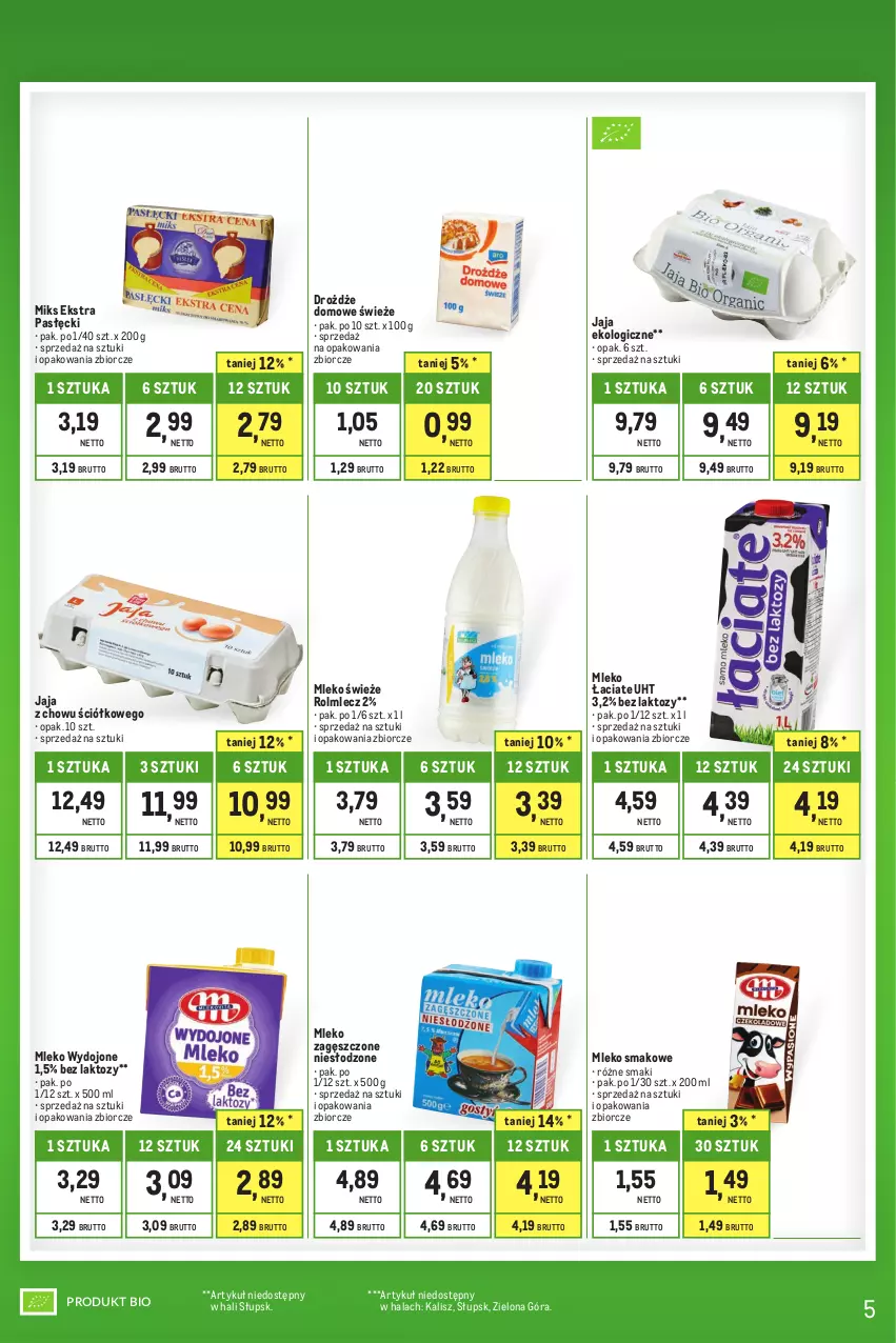 Gazetka promocyjna Makro - Kupujesz więcej płacisz mniej - ważna 01.06 do 30.06.2023 - strona 5 - produkty: Drożdże, Jaja, Mleko, Mleko smakowe, Mleko zagęszczone, Rolmlecz