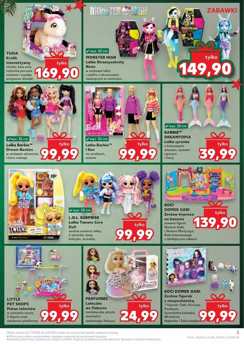 Gazetka promocyjna Kaufland - ważna 07.11 do 06.12.2024 - strona 10 - produkty: Barbie, Buty, Koc, Kolczyki, Kret, L.O.L., Lalka, Perfum, Tera, Top