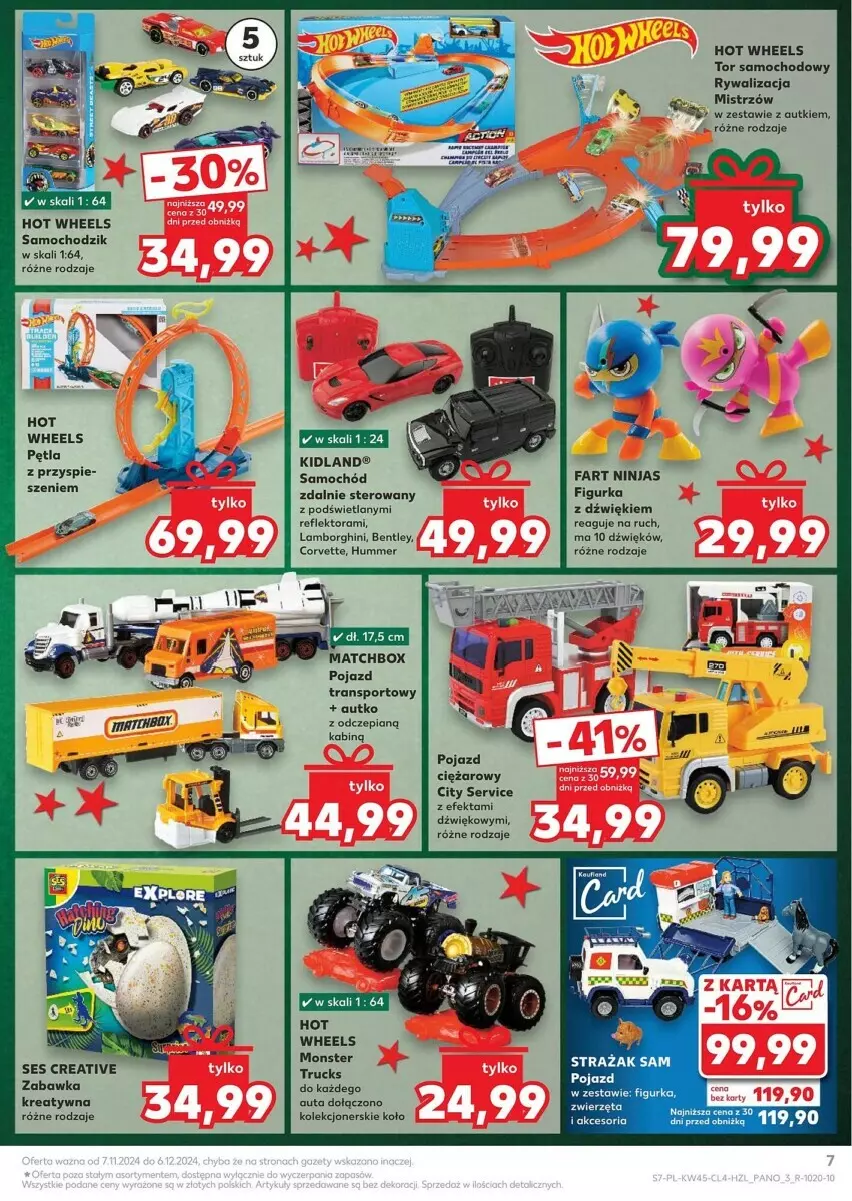 Gazetka promocyjna Kaufland - ważna 07.11 do 06.12.2024 - strona 14 - produkty: Chodzik, Fa, Hot Wheels, Monster truck, Pojazd, Por, Samochód, Ser, Sport, Tran, Zabawka