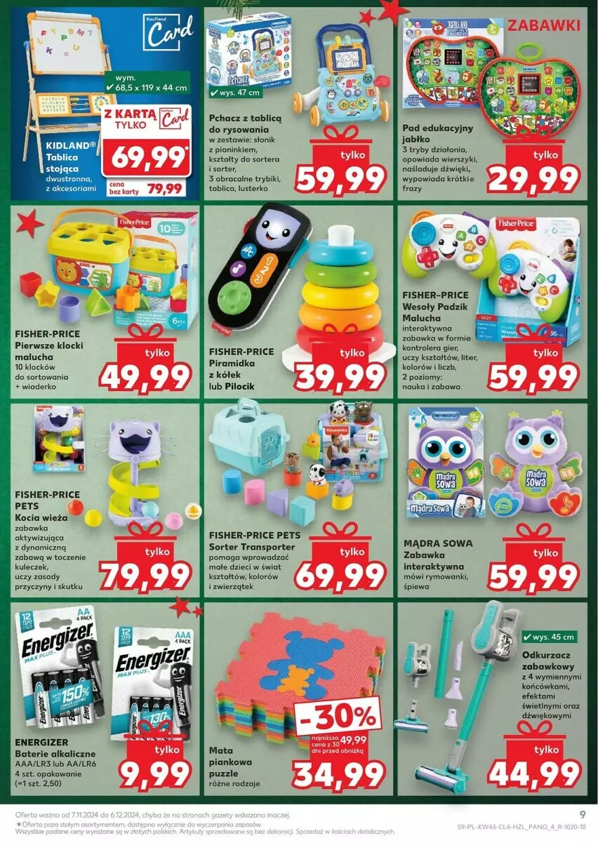 Gazetka promocyjna Kaufland - ważna 07.11 do 06.12.2024 - strona 16 - produkty: Baterie alkaliczne, Dzieci, Energizer, Fisher-Price, Klocki, Koc, Odkurzacz, Por, Sport, Tera, Tran, Zabawka