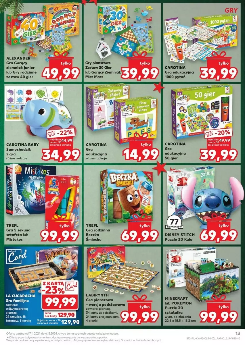 Gazetka promocyjna Kaufland - ważna 07.11 do 06.12.2024 - strona 5 - produkty: 5 Sekund, Chodzik, Disney, Feta, Gra, Gry, Minecraft, Puzzle, Szkatułka