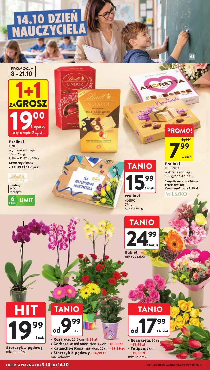 Gazetka promocyjna Intermarche - Gazetka promocyjna - ważna 08.10 do 14.10.2026 - strona 10 - produkty: Bukiet, Gerber, Gra, Grafika, Kalanchoe, Lindt, Róża, Storczyk, Tulipan