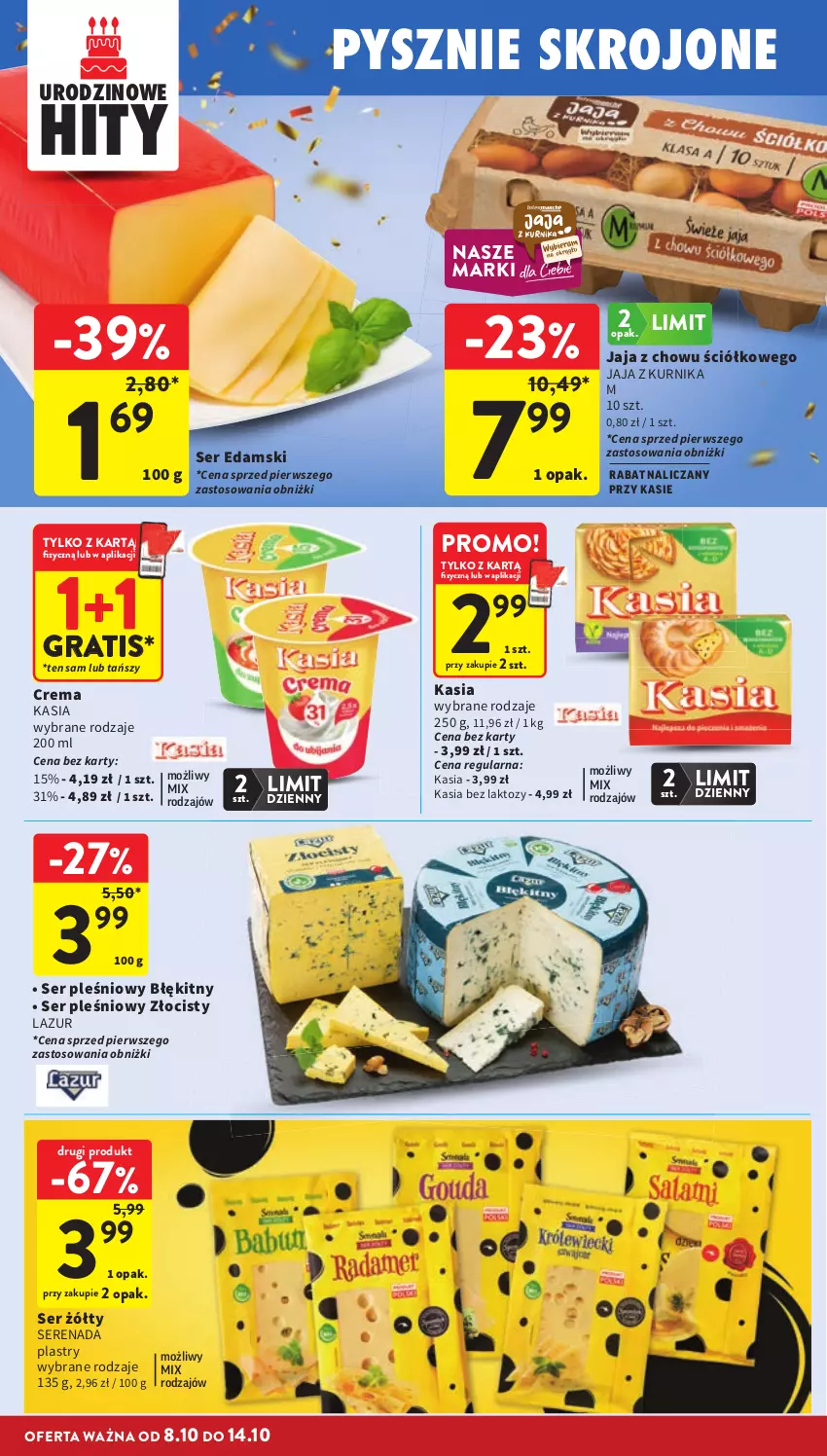 Gazetka promocyjna Intermarche - Gazetka promocyjna - ważna 08.10 do 14.10.2026 - strona 22 - produkty: Edam, Gra, Jaja, Kasia, Lazur, Ser, Ser pleśniowy
