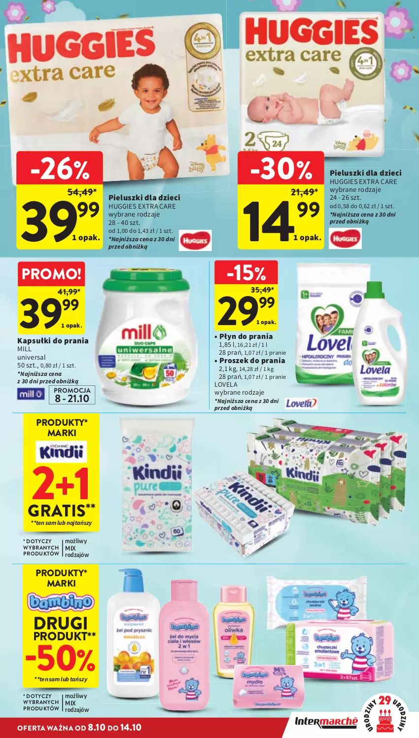 Gazetka promocyjna Intermarche - Gazetka promocyjna - ważna 08.10 do 14.10.2026 - strona 37 - produkty: Dzieci, Gra, Huggies, Kapsułki do prania, Lovela, Płyn do prania, Proszek do prania