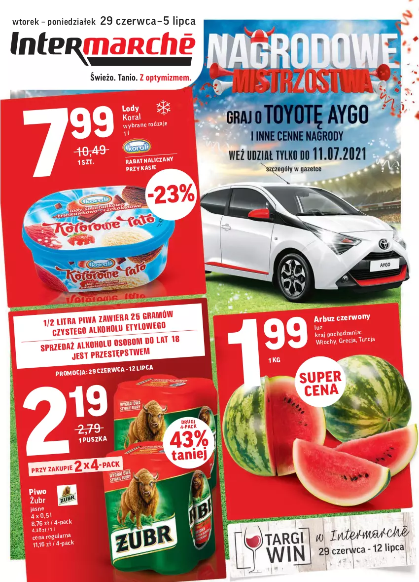 Gazetka promocyjna Intermarche - Gazetka promocyjna - ważna 29.06 do 05.07.2021 - strona 1 - produkty: Lody, Piwo