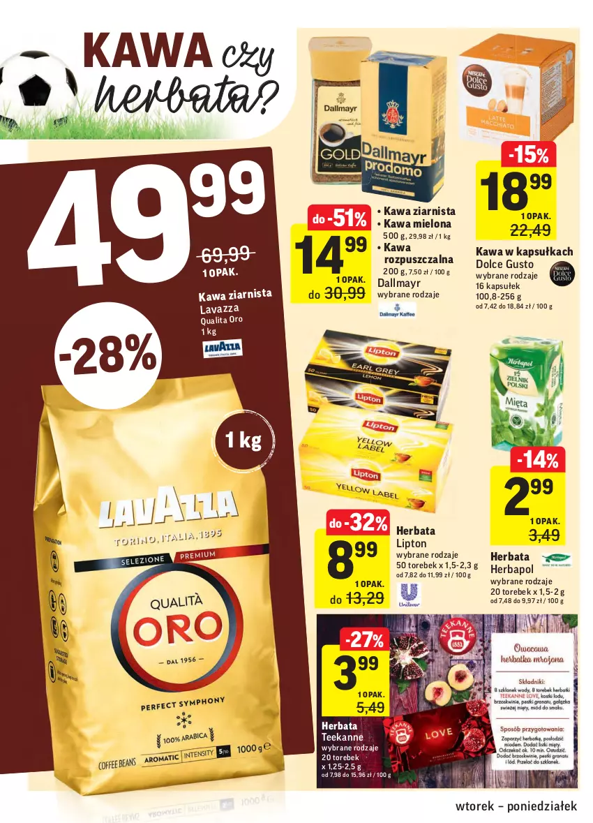 Gazetka promocyjna Intermarche - Gazetka promocyjna - ważna 29.06 do 05.07.2021 - strona 24 - produkty: Dallmayr, Dolce Gusto, Herbapol, Herbata, Kawa, Kawa mielona, Kawa rozpuszczalna, Kawa ziarnista, Lipton, Teekanne