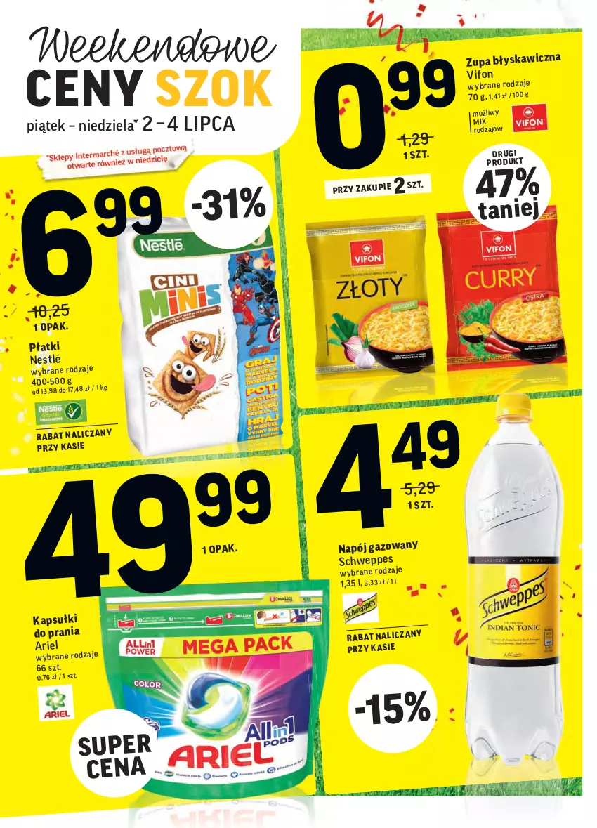 Gazetka promocyjna Intermarche - Gazetka promocyjna - ważna 29.06 do 05.07.2021 - strona 39 - produkty: Kapsułki do prania, Napój, Napój gazowany, Schweppes, Zupa