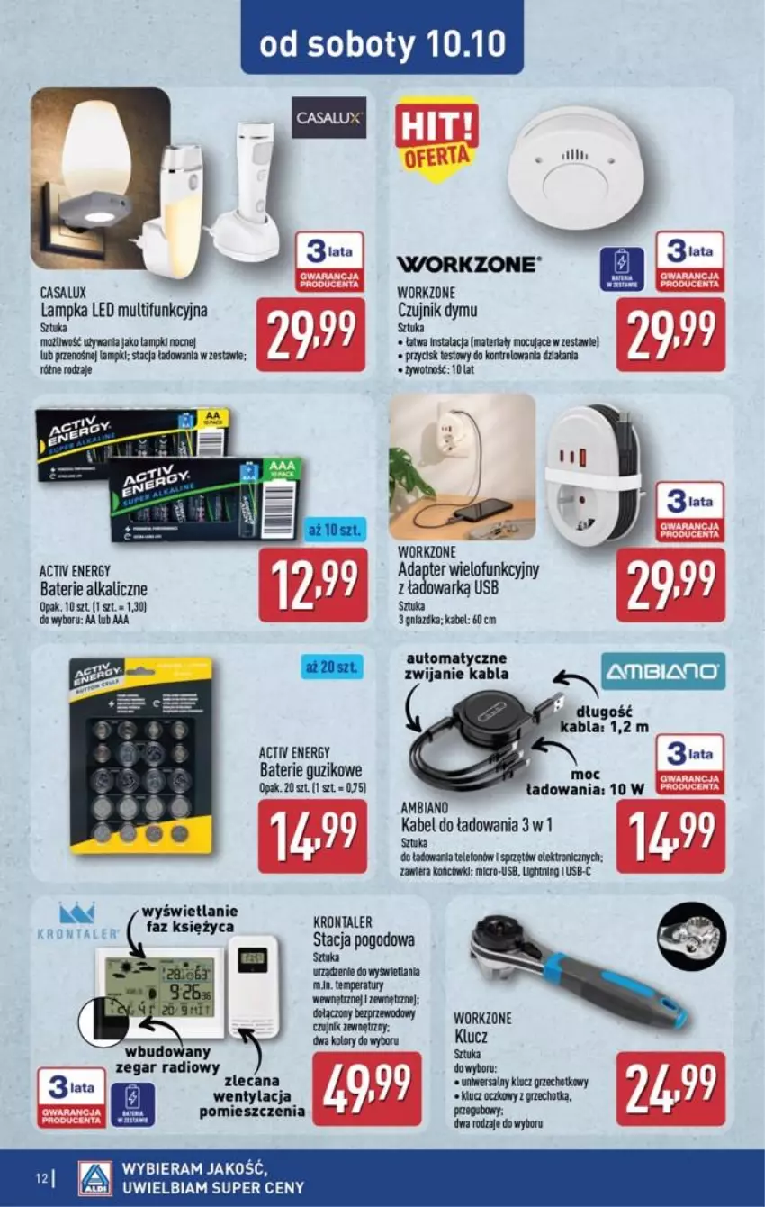 Gazetka promocyjna Aldi - Przygotuj się na kolejny tydzień! - ważna 07.10 do 10.10.2026 - strona 12 - produkty: Baterie alkaliczne, Stacja pogodowa, Telefon