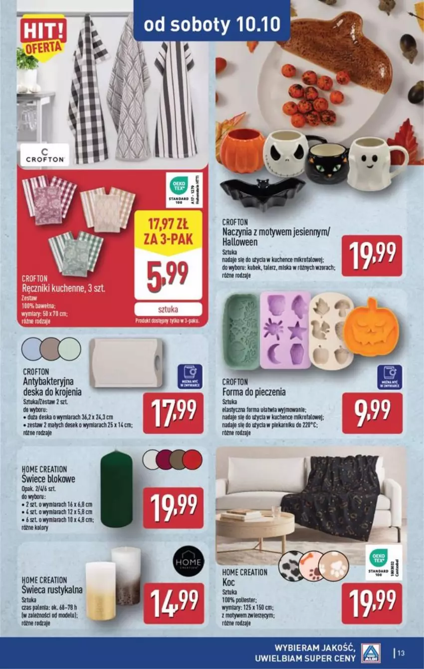 Gazetka promocyjna Aldi - Przygotuj się na kolejny tydzień! - ważna 07.10 do 10.10.2026 - strona 13 - produkty: Deska do krojenia, Fa, Forma do pieczenia, Koc, Kubek, Miska, Piec, Rust, Talerz