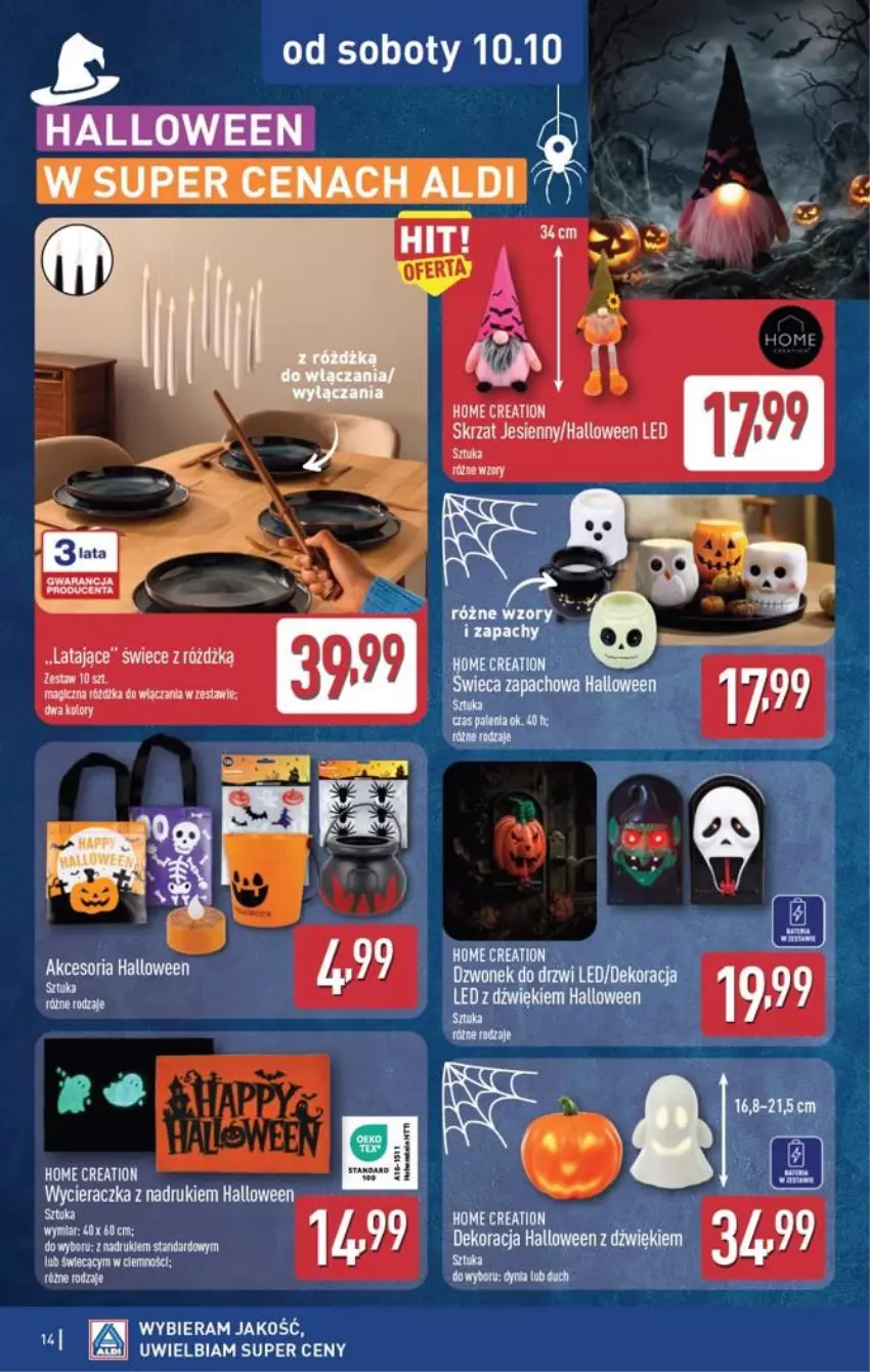 Gazetka promocyjna Aldi - Przygotuj się na kolejny tydzień! - ważna 07.10 do 10.10.2026 - strona 14 - produkty: Dekoracja LED, Drzwi, Dzwonek, Pajac, Wycieraczka