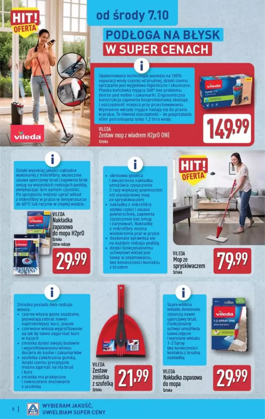 Gazetka promocyjna Aldi - Przygotuj się na kolejny tydzień! - ważna 07.10 do 10.10.2026 - strona 8 - produkty: Clin, Meble, Mop, Orka, Por, Sok, Sprzątanie, Vileda