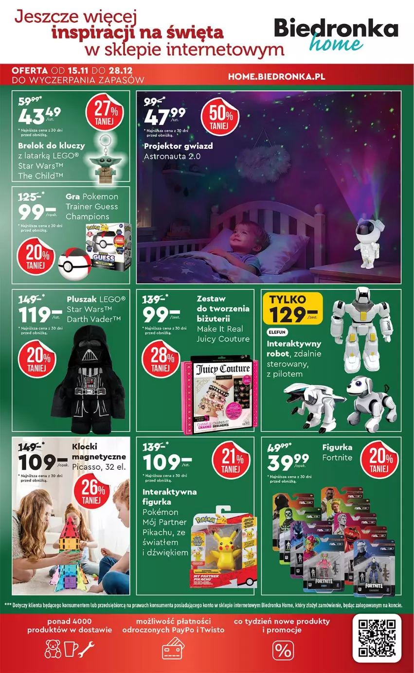 Gazetka promocyjna Biedronka - Home - ważna 29.11 do 06.12.2025 - strona 5 - produkty: Brelok do kluczy, Gra, Klocki, LEGO, Pluszak, Robot, Star Wars, Tera