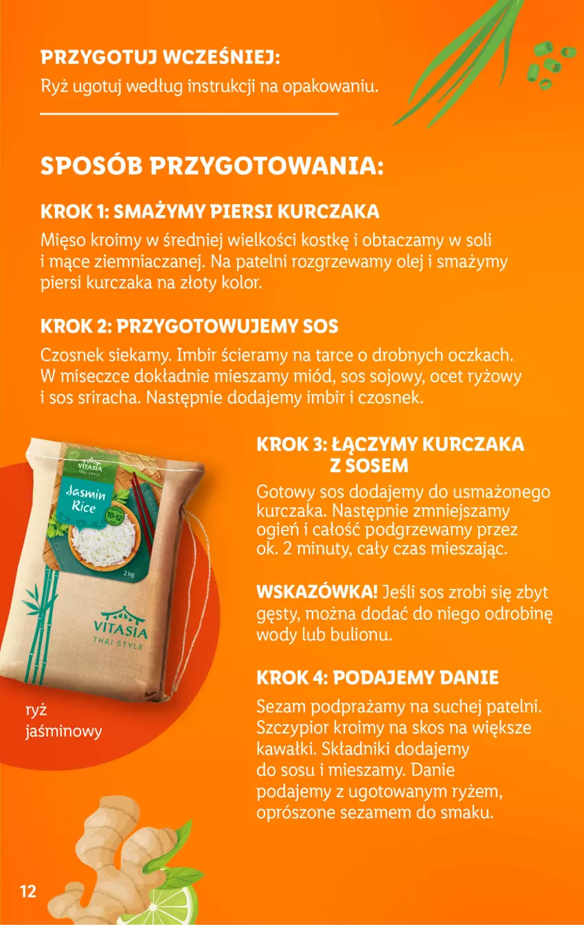 Gazetka promocyjna Lidl - KATALOG VITASIA - ważna 07.08 do 12.08.2023 - strona 12 - produkty: Czosnek, Imbir, Kawa, Kurczak, Mięso, Miód, Nuty, Ocet, Ocet ryżowy, Olej, Ryż, Sezam, Sos, Sos sojowy