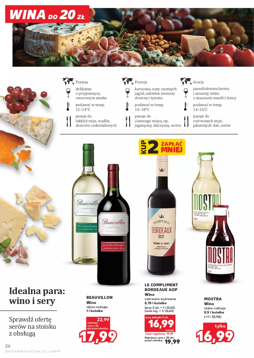 Gazetka promocyjna Kaufland - Barek Kauflandu - ważna 21.08 do 03.09.2025 - strona 26 - produkty: Bordeaux, Deser, Nuty, Ser, Wino, Wino czerwone