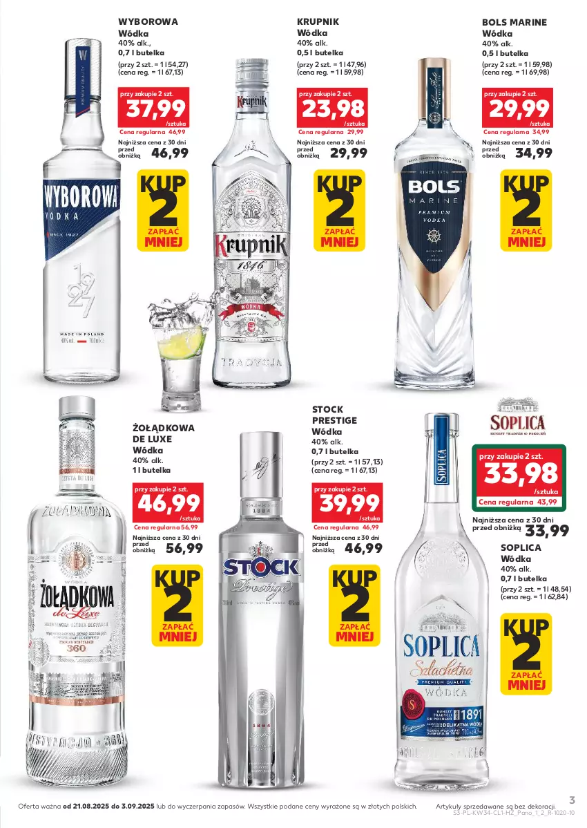Gazetka promocyjna Kaufland - Barek Kauflandu - ważna 21.08 do 03.09.2025 - strona 3 - produkty: Bols, Krupnik, Soplica, Stock, Wódka, Wyborowa
