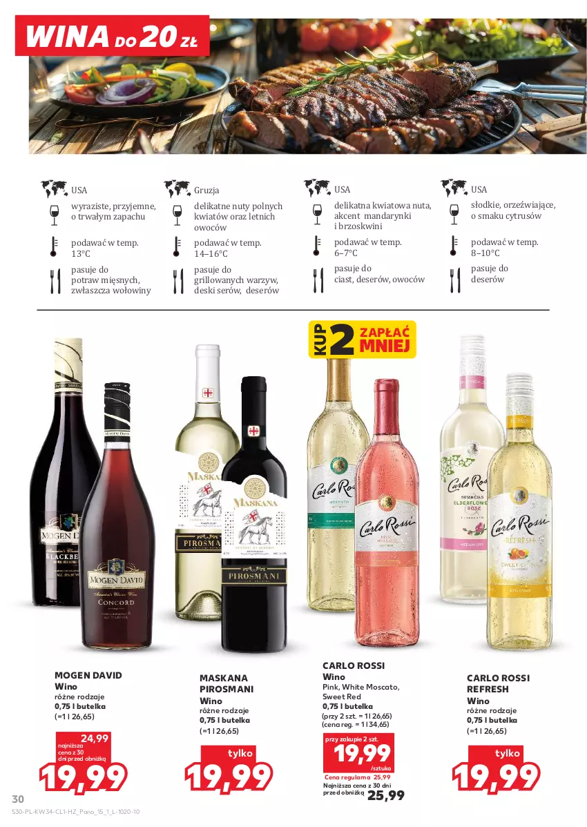 Gazetka promocyjna Kaufland - Barek Kauflandu - ważna 21.08 do 03.09.2025 - strona 30 - produkty: Carlo Rossi, Deser, Grill, Mandarynki, Maska, Mogen David, Nuty, Ser, Wino