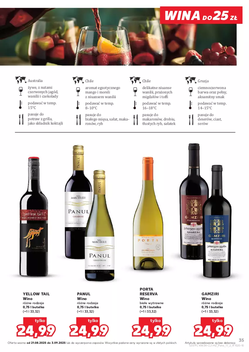 Gazetka promocyjna Kaufland - Barek Kauflandu - ważna 21.08 do 03.09.2025 - strona 35 - produkty: Aksam, Deser, Grill, Makaron, Mango, Por, Sałat, Ser, Wino, Wino białe
