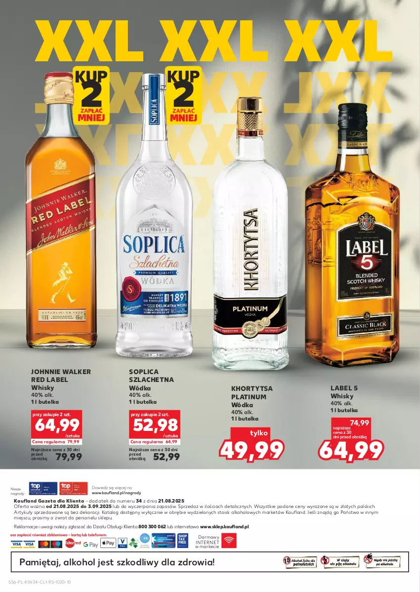 Gazetka promocyjna Kaufland - Barek Kauflandu - ważna 21.08 do 03.09.2025 - strona 36 - produkty: Johnnie Walker, Mięta, Soplica, Wagi, Whisky, Wódka