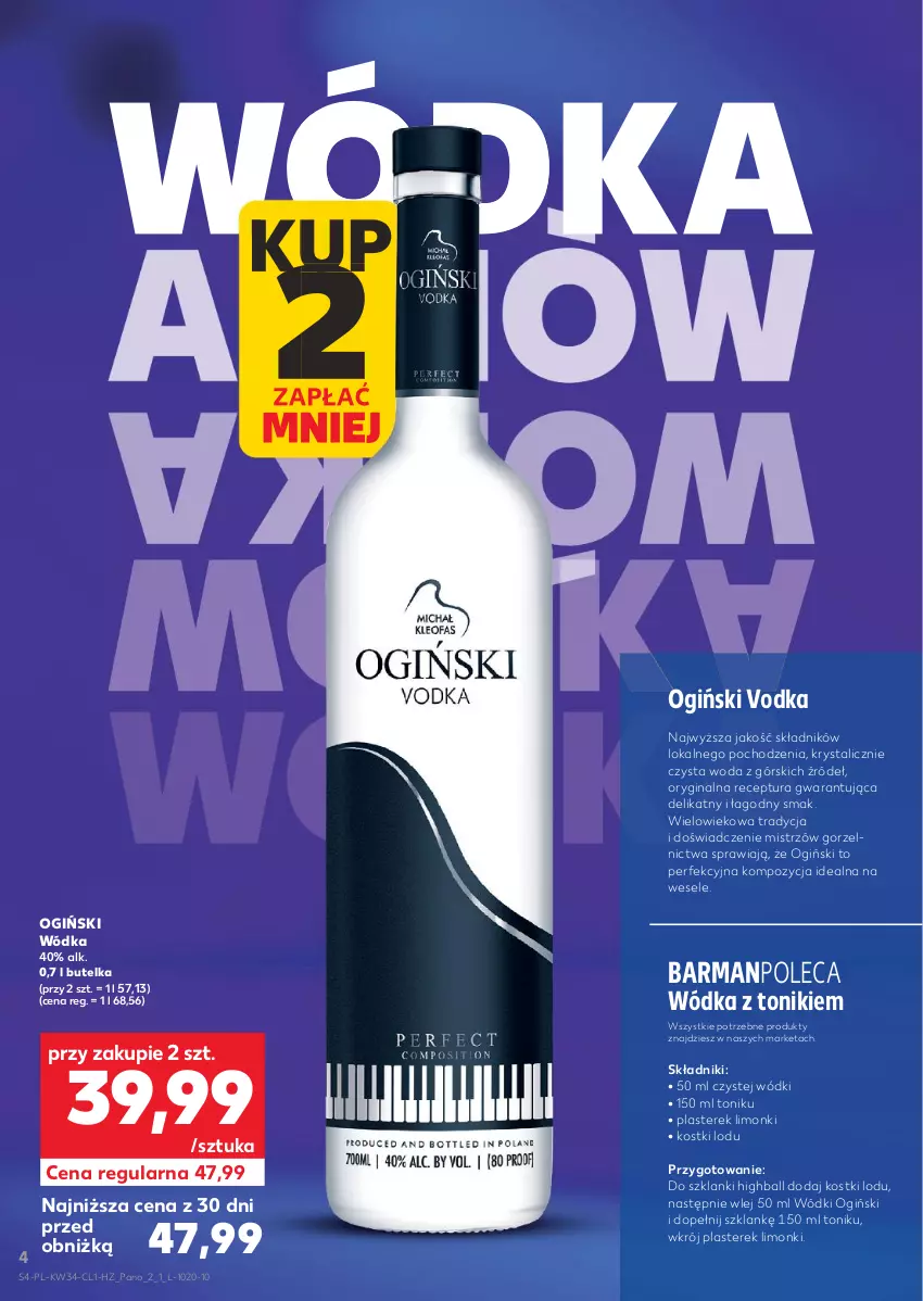 Gazetka promocyjna Kaufland - Barek Kauflandu - ważna 21.08 do 03.09.2025 - strona 4 - produkty: Gin, Lanki, Ogiński, Tonik, Woda, Wódka