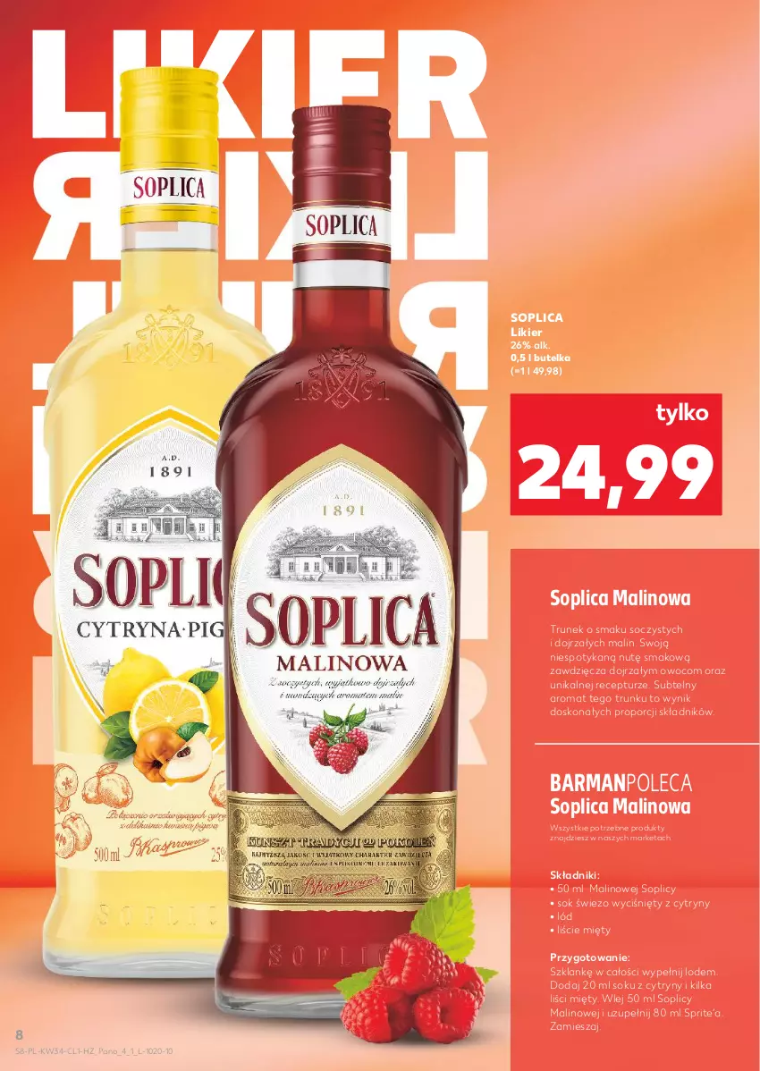 Gazetka promocyjna Kaufland - Barek Kauflandu - ważna 21.08 do 03.09.2025 - strona 8 - produkty: Cytryny, Likier, Por, Sok, Soplica, Sprite