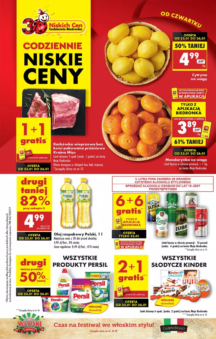 Gazetka promocyjna Biedronka - Od Czwartku - ważna 23.01 do 29.01.2025 - strona 1 - produkty: AEG, Bell, Fa, Gra, Kinder, Kret, Olej, Olej rzepakowy, Persil