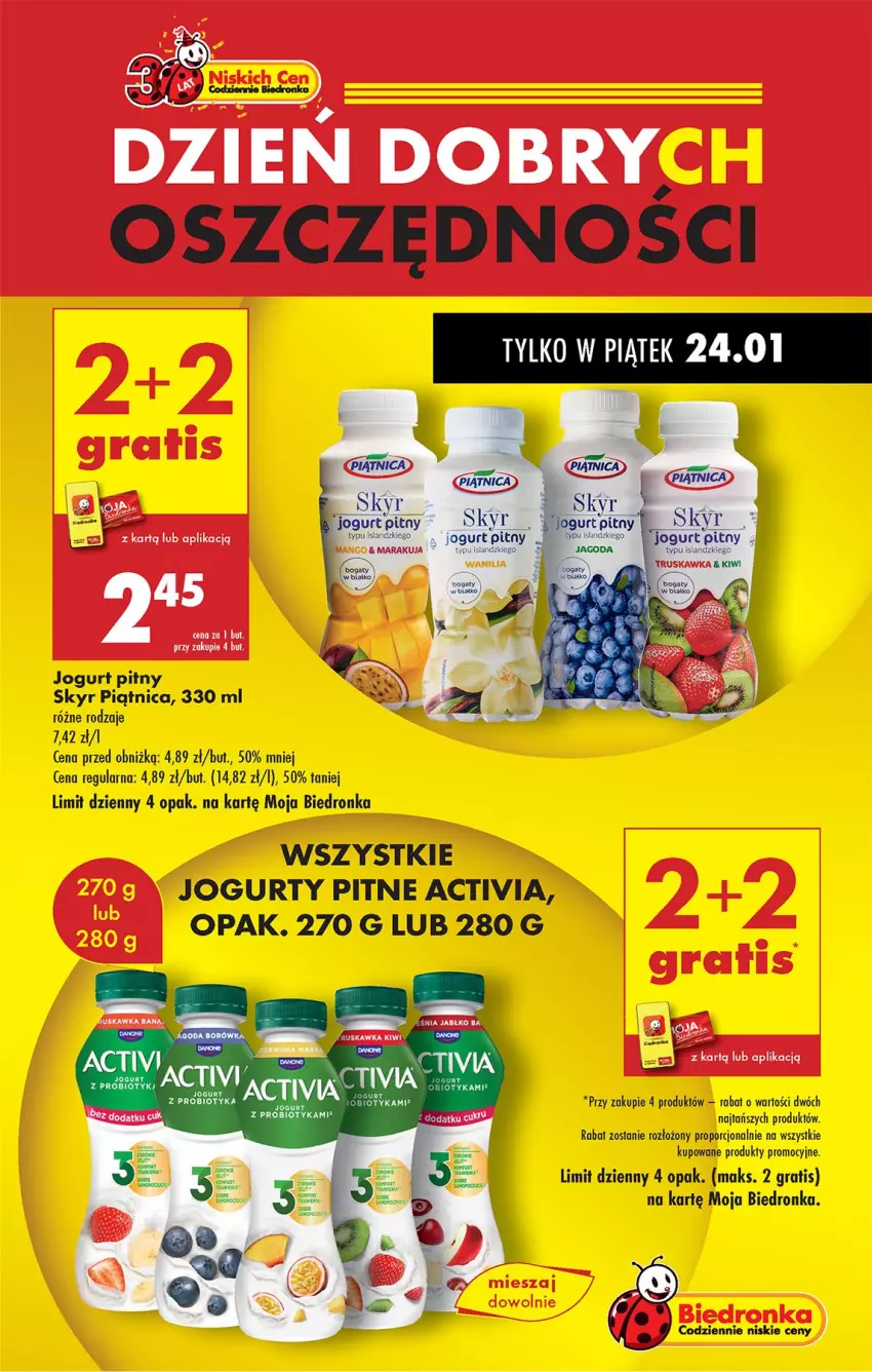 Gazetka promocyjna Biedronka - Od Czwartku - ważna 23.01 do 29.01.2025 - strona 3 - produkty: Activia, Gra, Jogurt, Jogurt pitny, Piątnica, Por