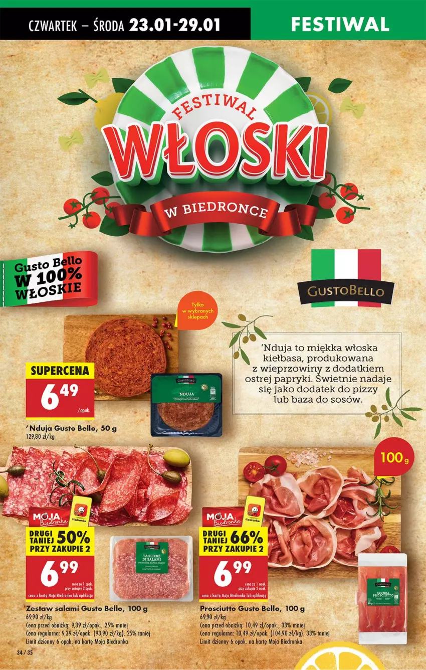 Gazetka promocyjna Biedronka - Od Czwartku - ważna 23.01 do 29.01.2025 - strona 36 - produkty: Bell, Kiełbasa, Prosciutto, Salami, Sos