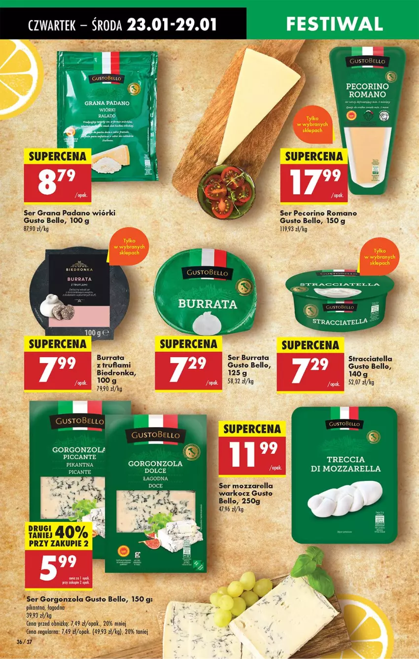 Gazetka promocyjna Biedronka - Od Czwartku - ważna 23.01 do 29.01.2025 - strona 38 - produkty: Bell, Burrata, Gorgonzola, Gra, Koc, Mozzarella, Pecorino, Ser