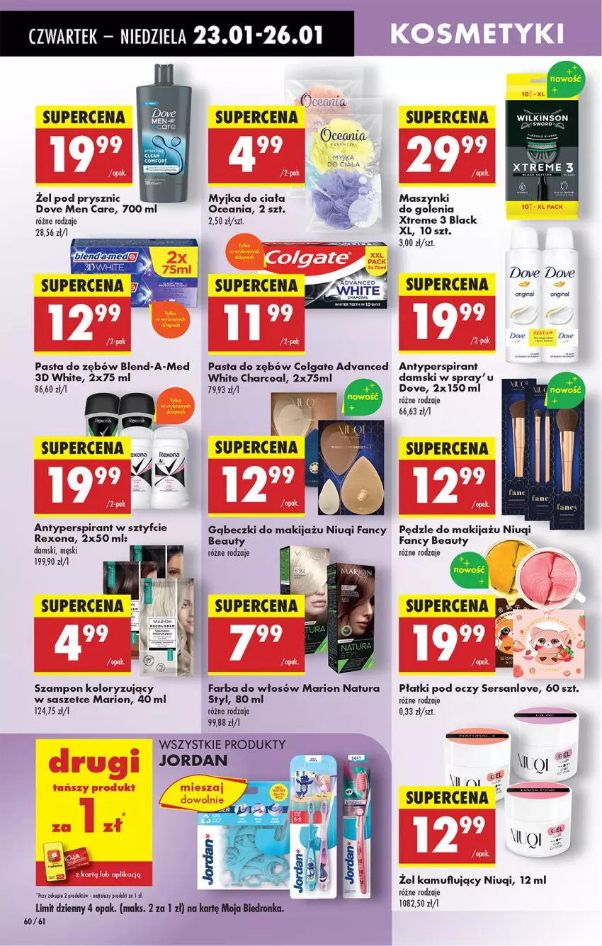 Gazetka promocyjna Biedronka - Od Czwartku - ważna 23.01 do 29.01.2025 - strona 66 - produkty: Antyperspirant, Blend-a-Med, Colgate, Dove, Fa, Farba do włosów, Gin, Lack, LG, Makijaż, Niuqi, Pasta do zębów, Rexona, Ser, Szampon