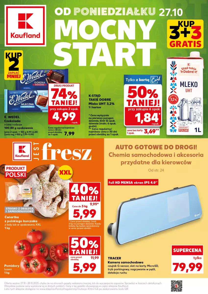 Gazetka promocyjna Kaufland - Mocny Start - ważna 27.10 do 28.10.2025 - strona 1 - produkty: Acer, Fa, Gra, Gry, Kamera, Kurczak, LG, Mleko, Olej, Pomidory, Top