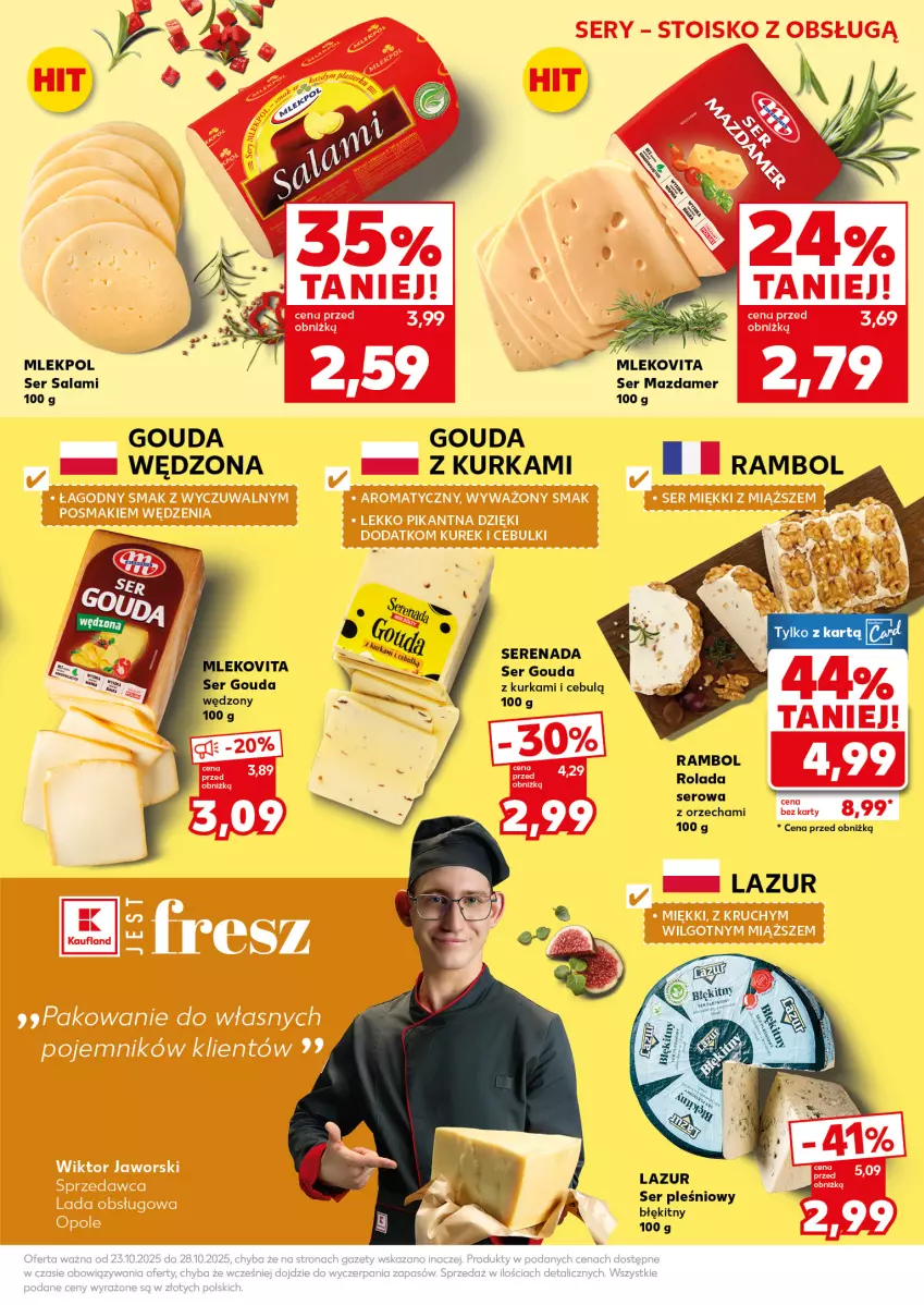 Gazetka promocyjna Kaufland - Mocny Start - ważna 27.10 do 28.10.2025 - strona 13 - produkty: Gouda, Mazdamer, Mleko, Mlekovita, Rolada, Salami, Ser, Ser pleśniowy, Ser salami