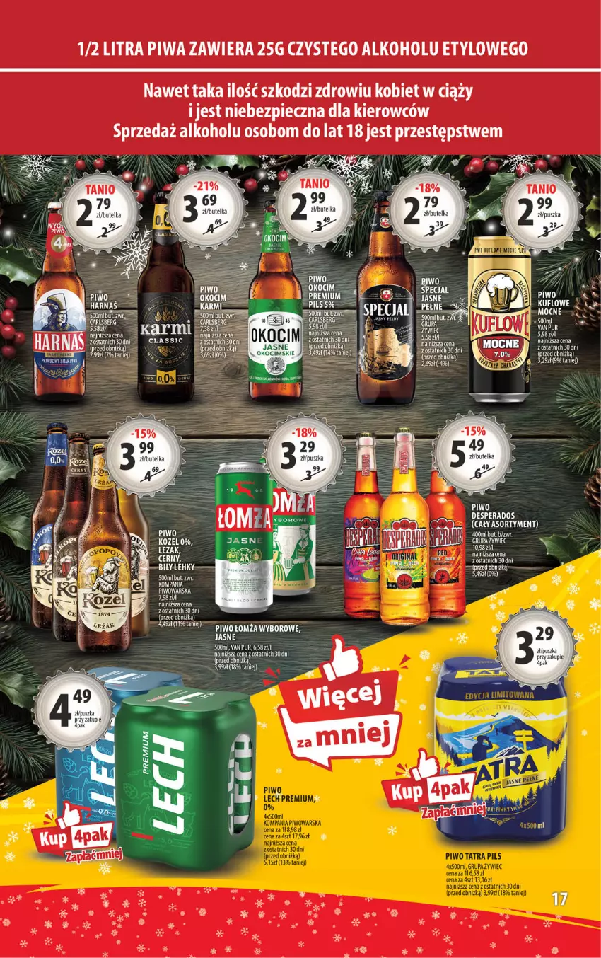 Gazetka promocyjna Arhelan - Gazetka - ważna 29.11 do 08.12.2024 - strona 17 - produkty: Desperados, Kozel, Piwa, Pur